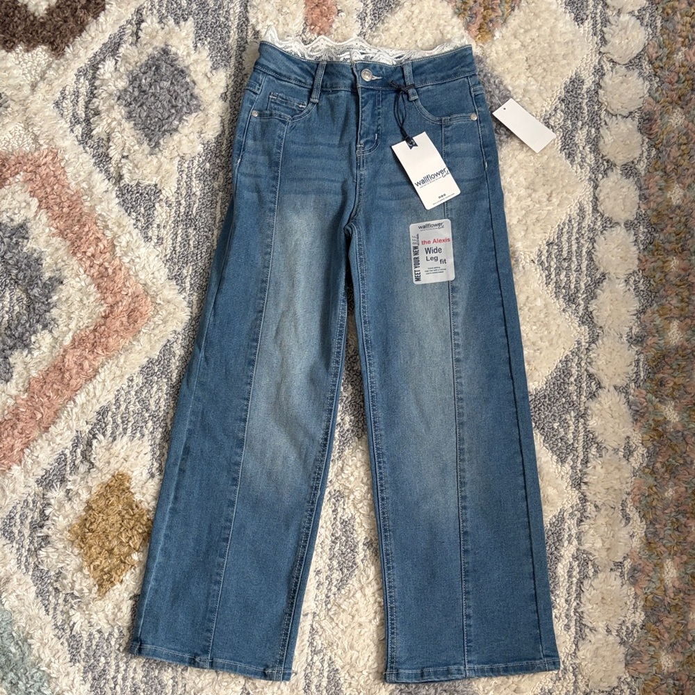 Wallflower Wide Leg Blue Jeans